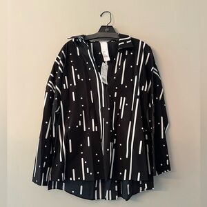 AKRIS punto button down blouse. Size 12. Luxury. Brand new with tags